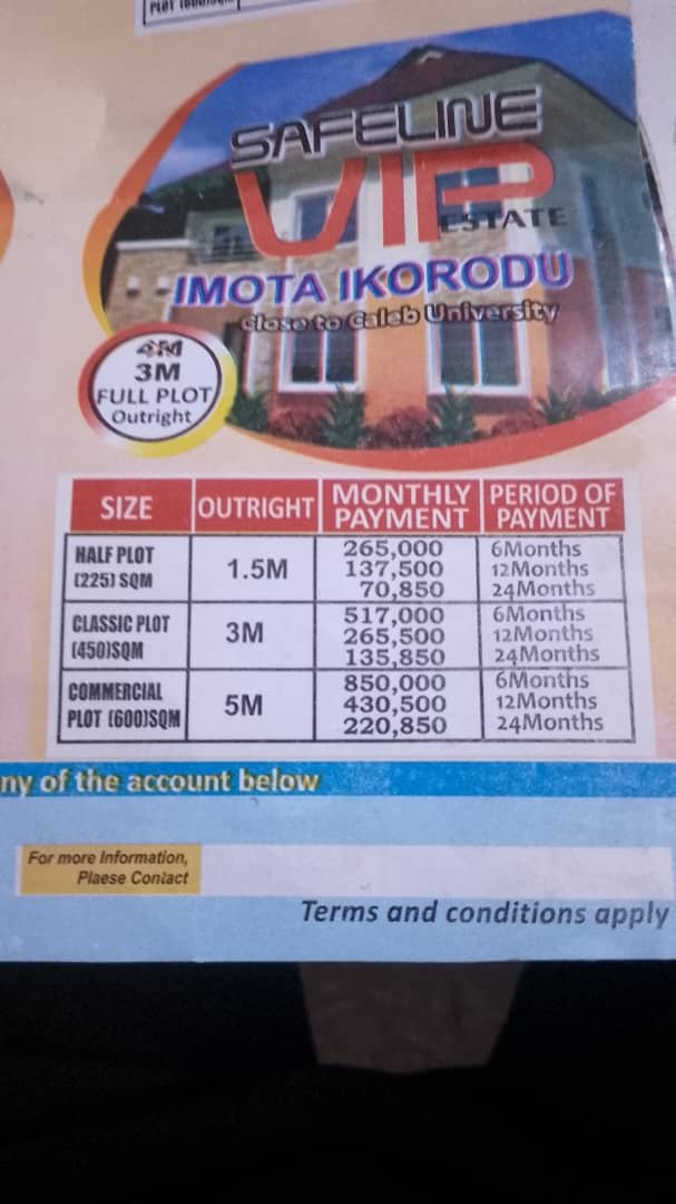 Safeline Vip Estate Lands at various locations