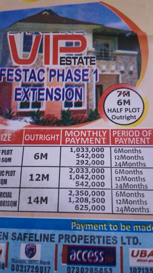 Safeline Vip Estate Lands at various locations
